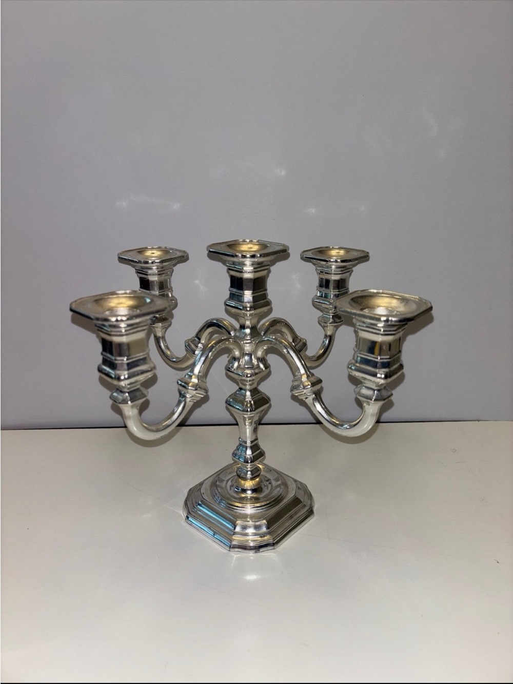 Vintage Five-Arm Silver Candelabra - Picture 4 of 11